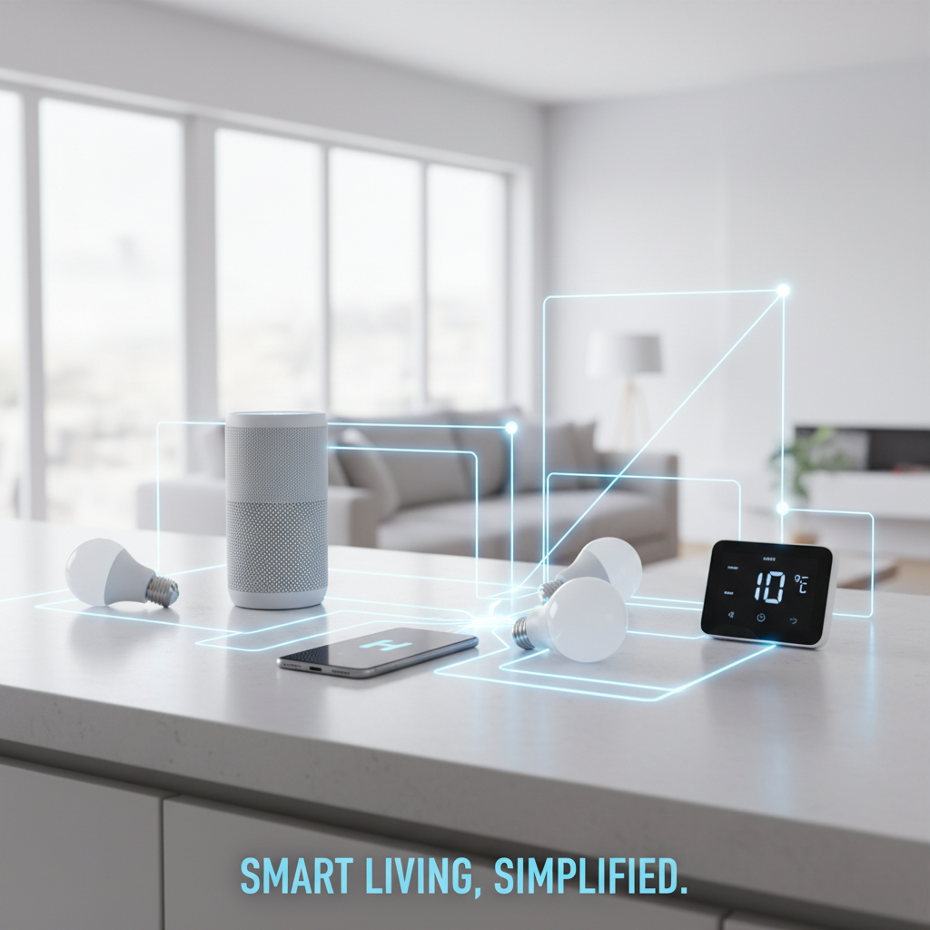 Dispositivos interconectados que representam a Internet das Coisas