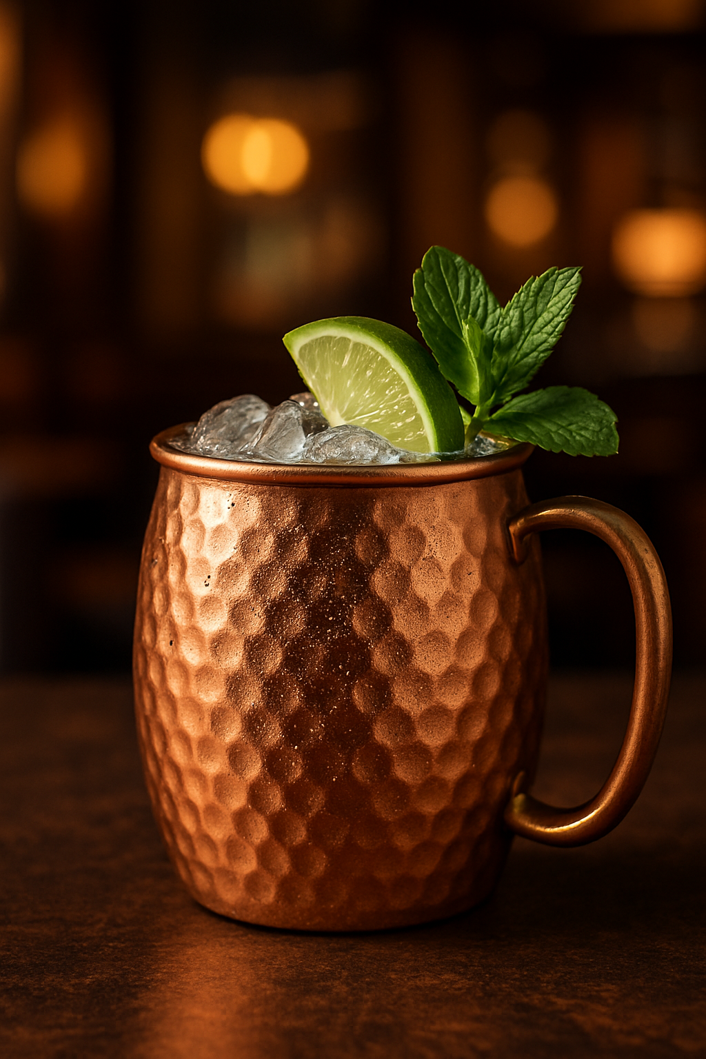 Moscow Mule, coquetel refrescante em caneca de cobre com limão e hortelã
