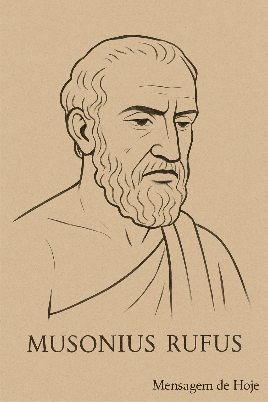 Frase estoica de Musônio Rufo: “O verdadeiro bem não reside no que se ac...” – Mensagem de Hoje