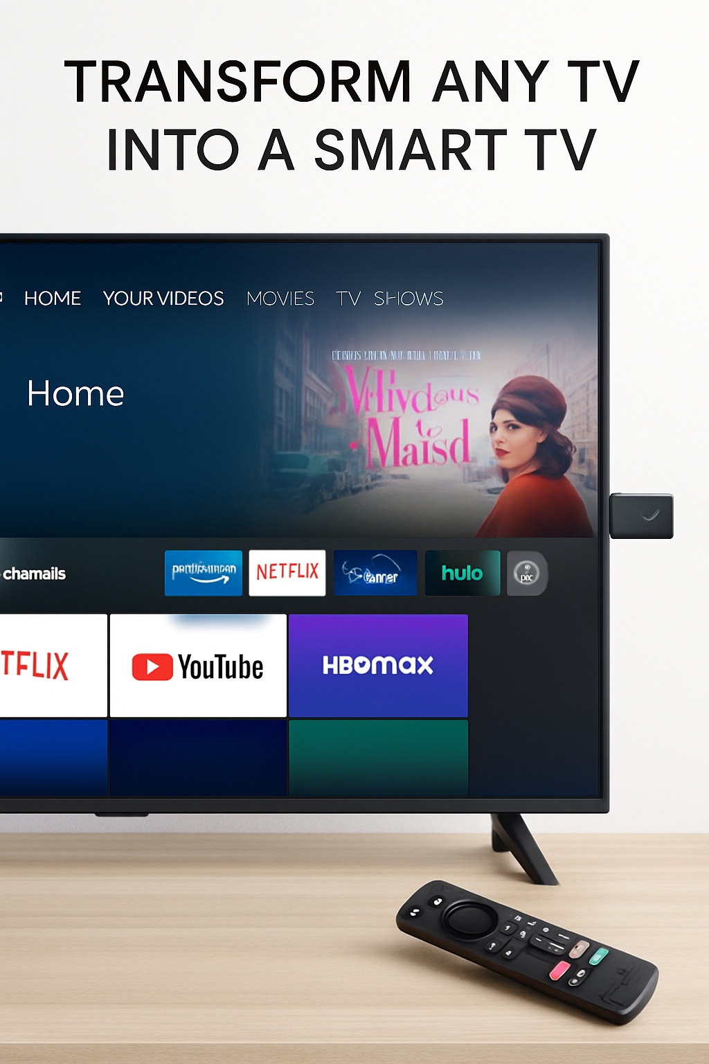 Fire TV Stick transformando TV em smart com interface intuitiva