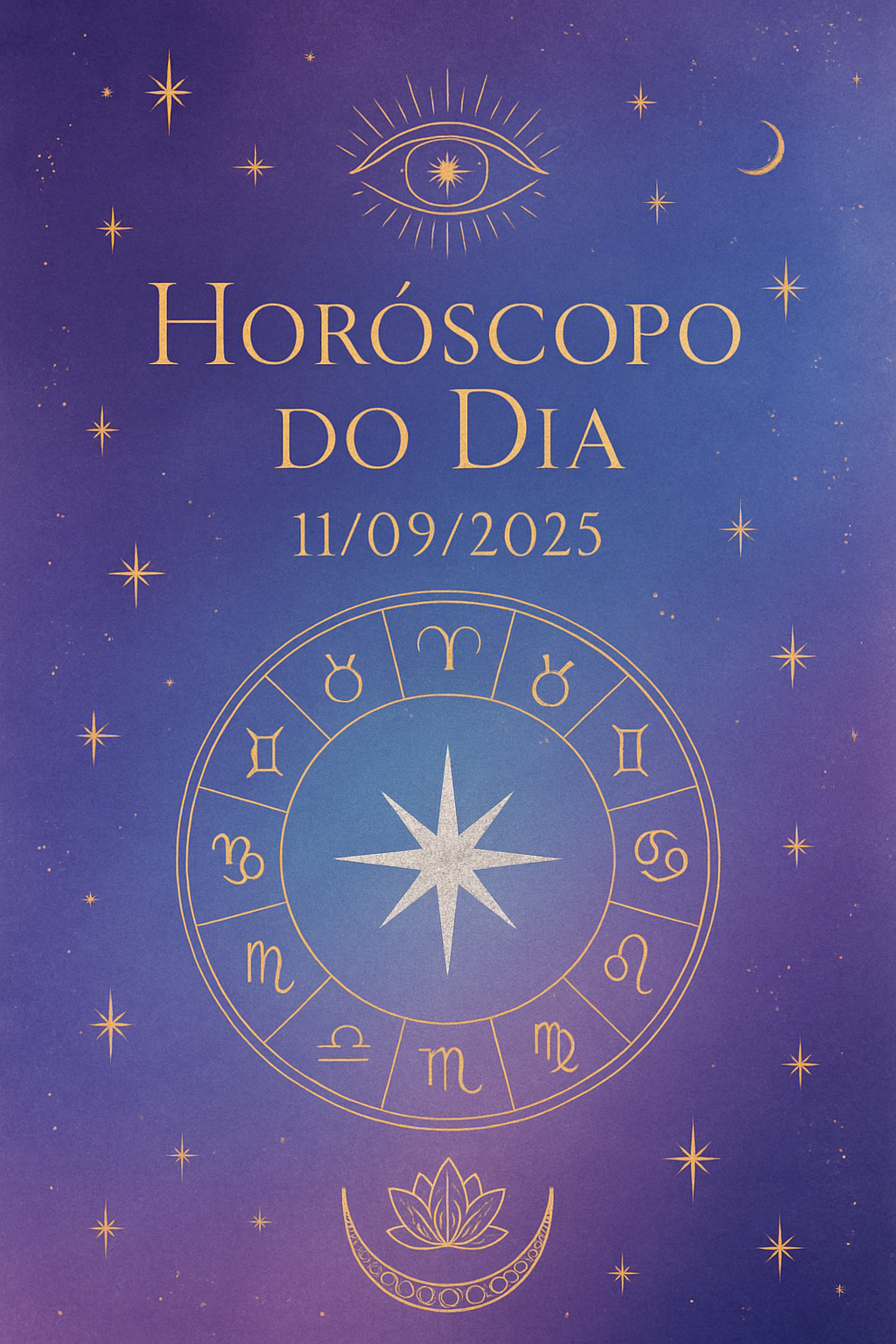 Horóscopo do Dia 11/09/2025 - Imagem mística zen