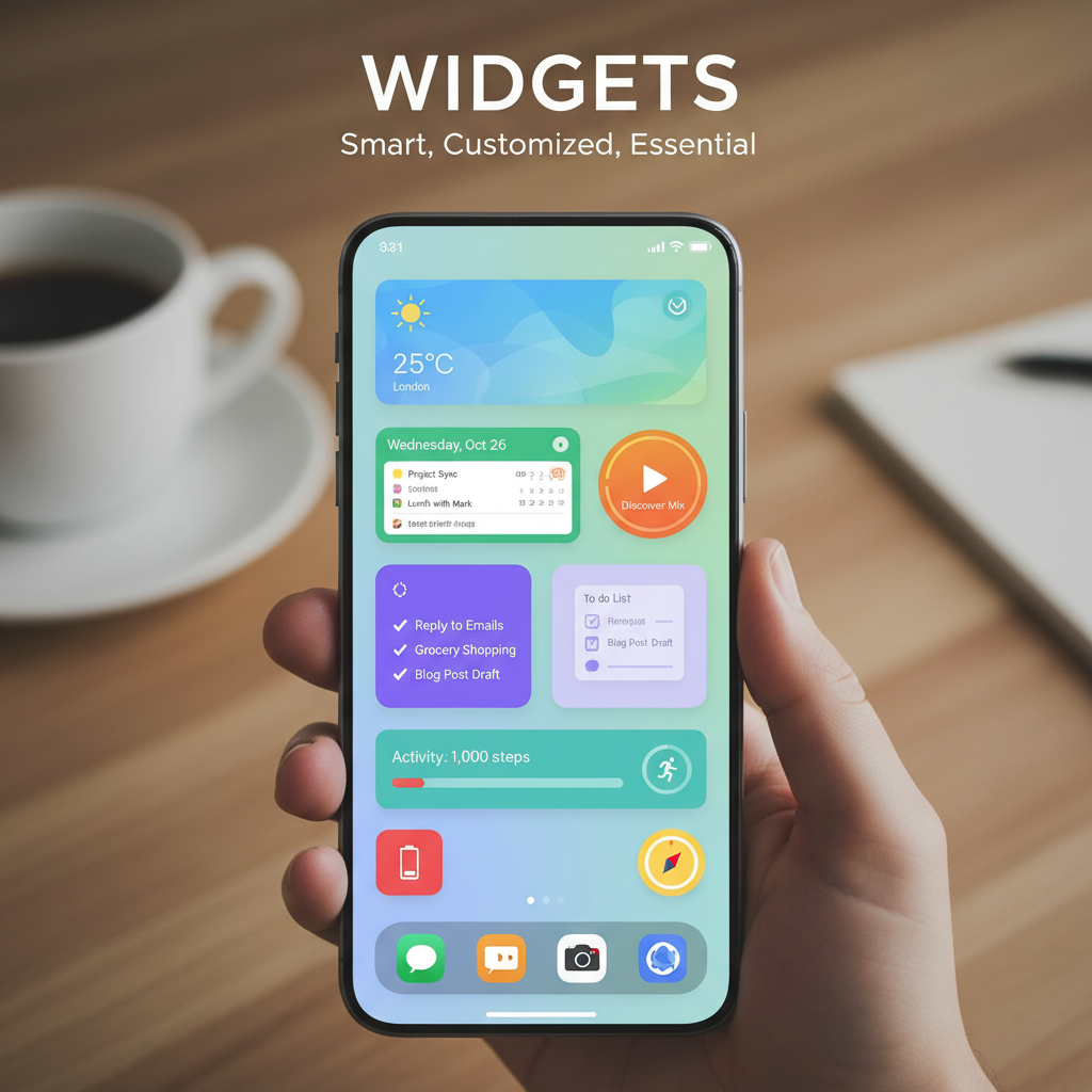 Widgets no celular para informações rápidas