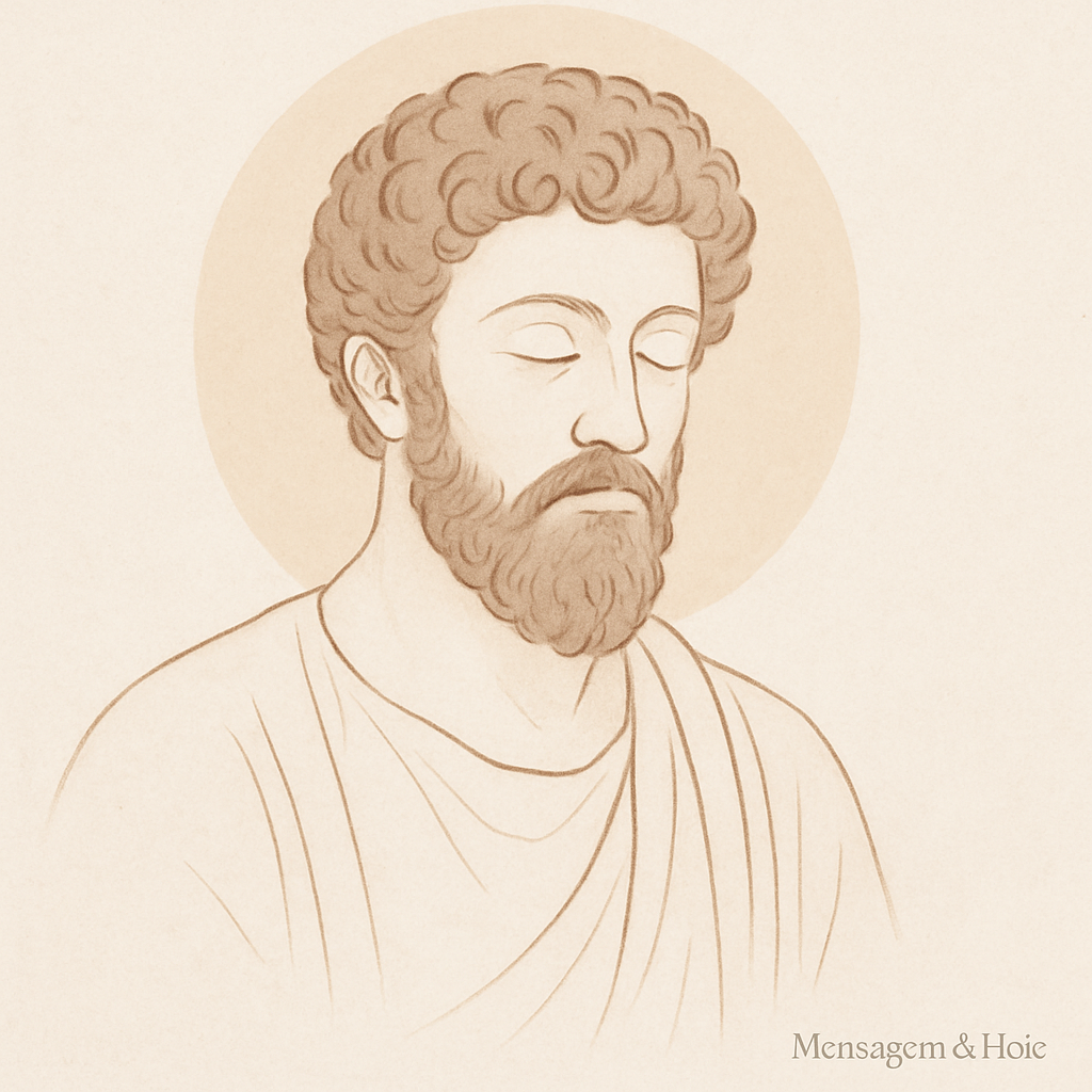 Frase estoica de Marco Aurélio: “Não te perturbes com o que não podes con...” – Mensagem de Hoje