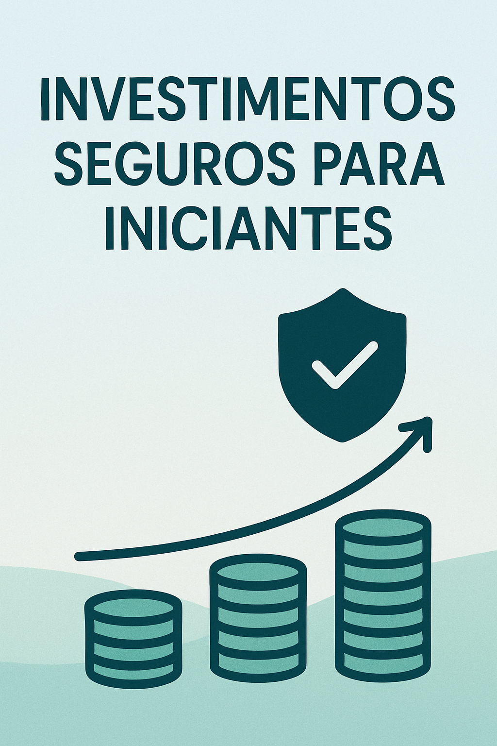 Pessoa iniciando seus investimentos de forma segura em 2025, estudando gráficos financeiros em um tablet com ícones de cofrinho, gráfico de barras e moeda, simbolizando crescimento e segurança financeira.