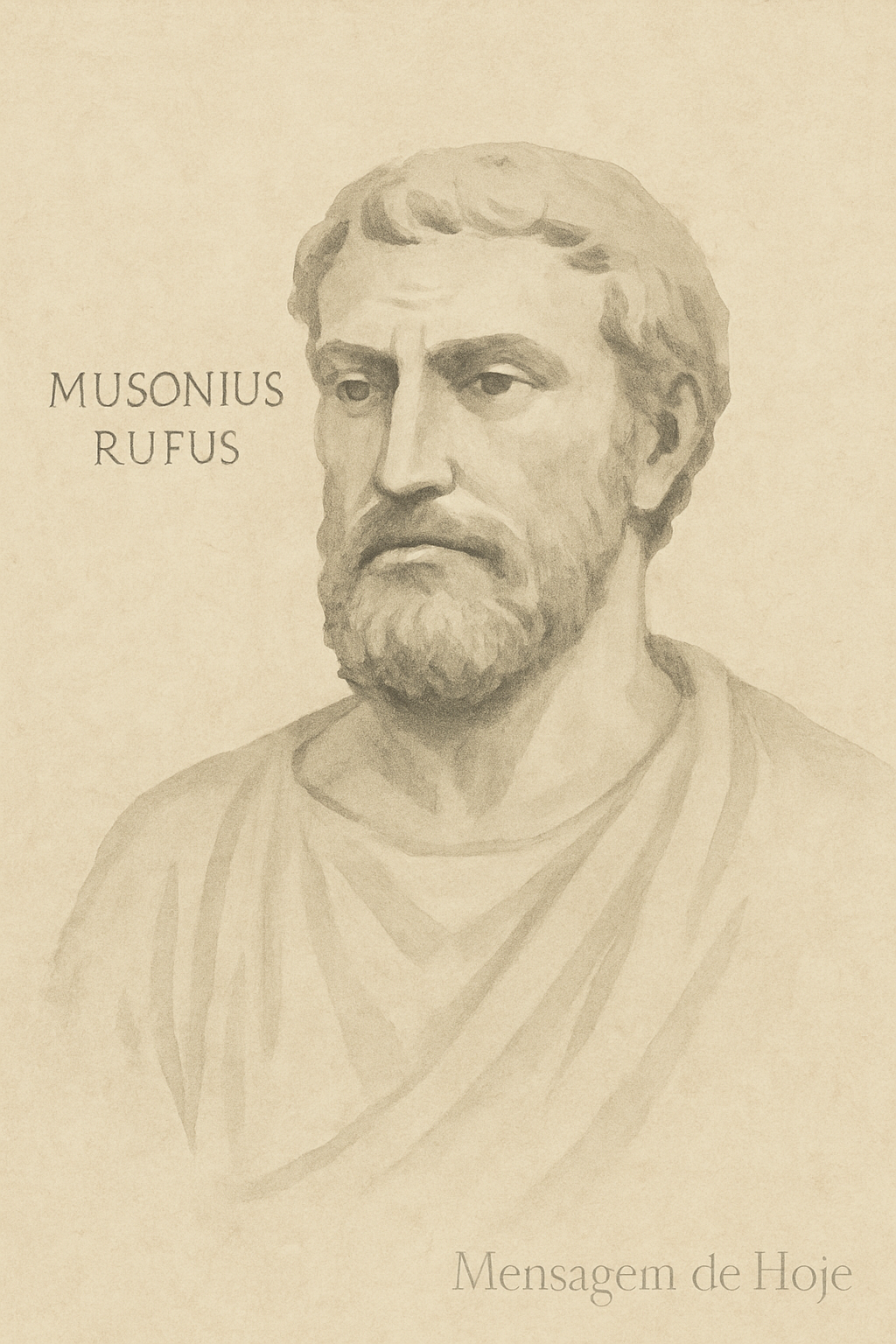 Frase estoica de Musônio Rufo: “Não é o infortúnio que te abate, mas tua...” – Mensagem de Hoje