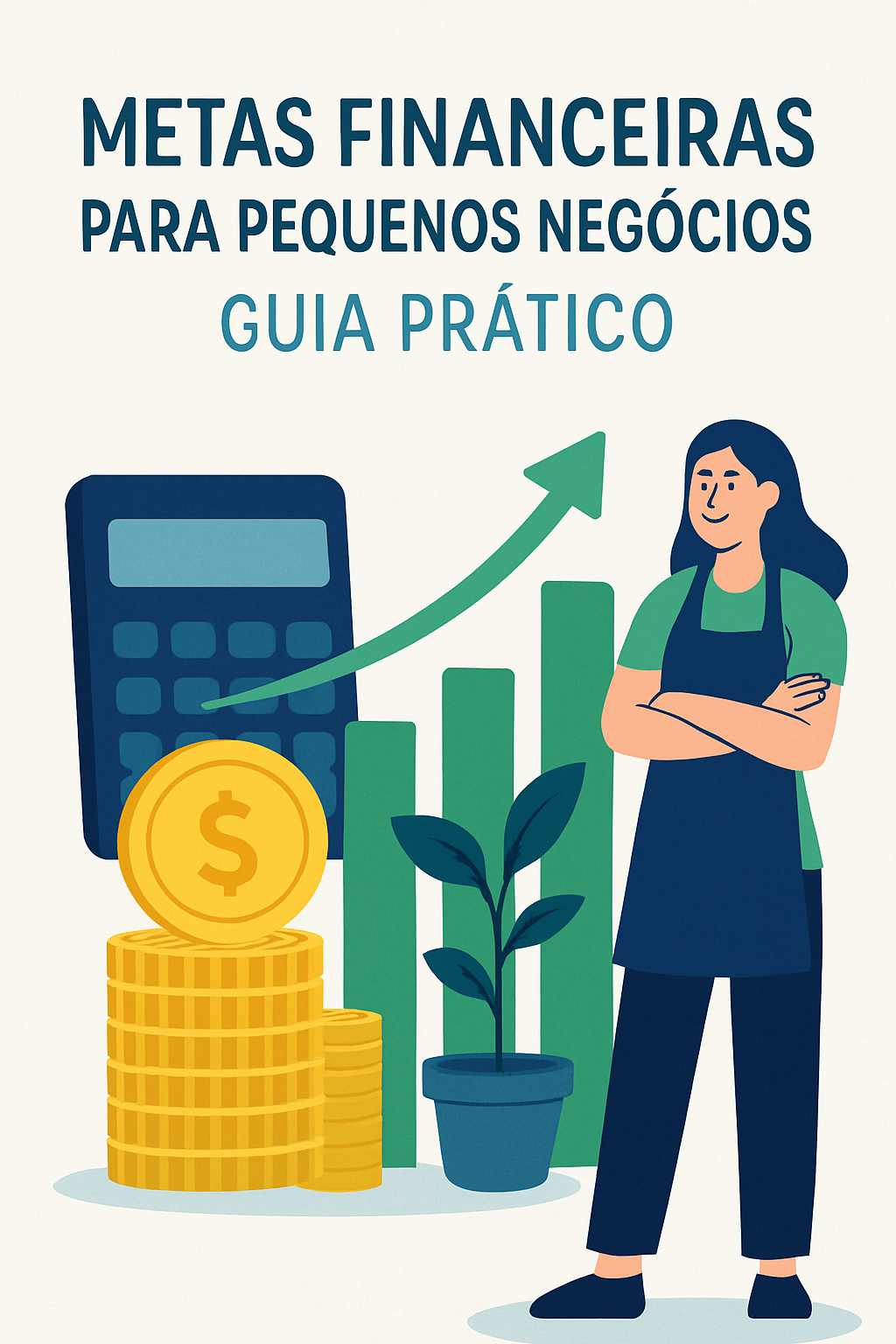 Um empreendedor feliz e determinado, olhando para um gráfico de crescimento financeiro em um tablet, com símbolos de dinheiro e sucesso ao redor.