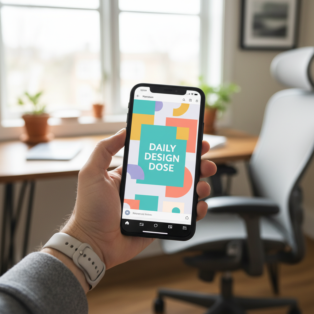 Interface do aplicativo Canva em um celular, mostrando um design criativo