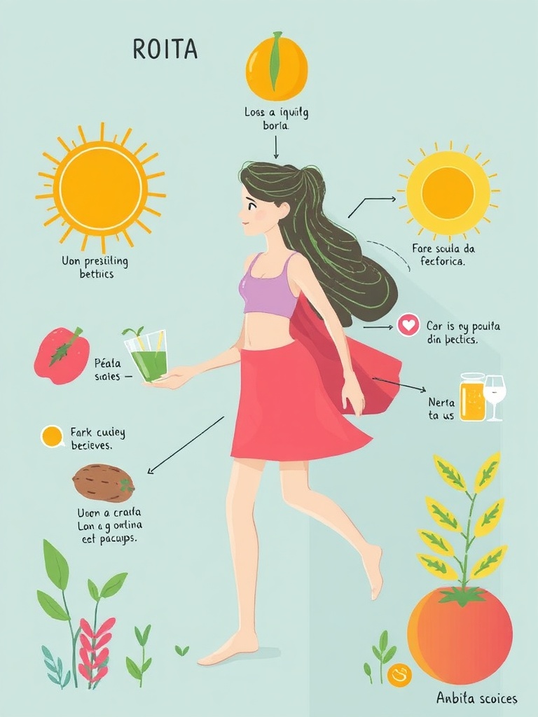 Ilustração de pessoa cuidando de plantas, simbolizando pequenos hábitos saudáveis e bem-estar diário.