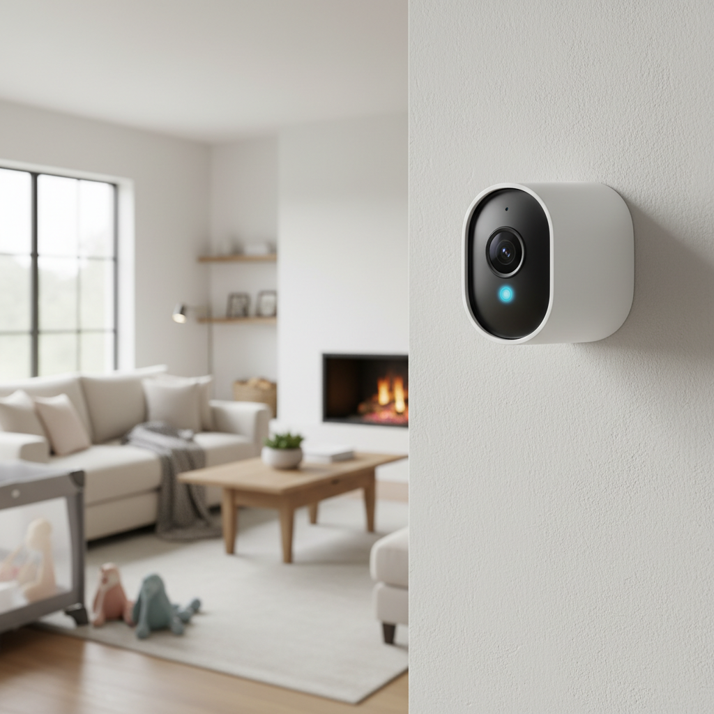 Câmera de segurança Wi-Fi monitorando o ambiente