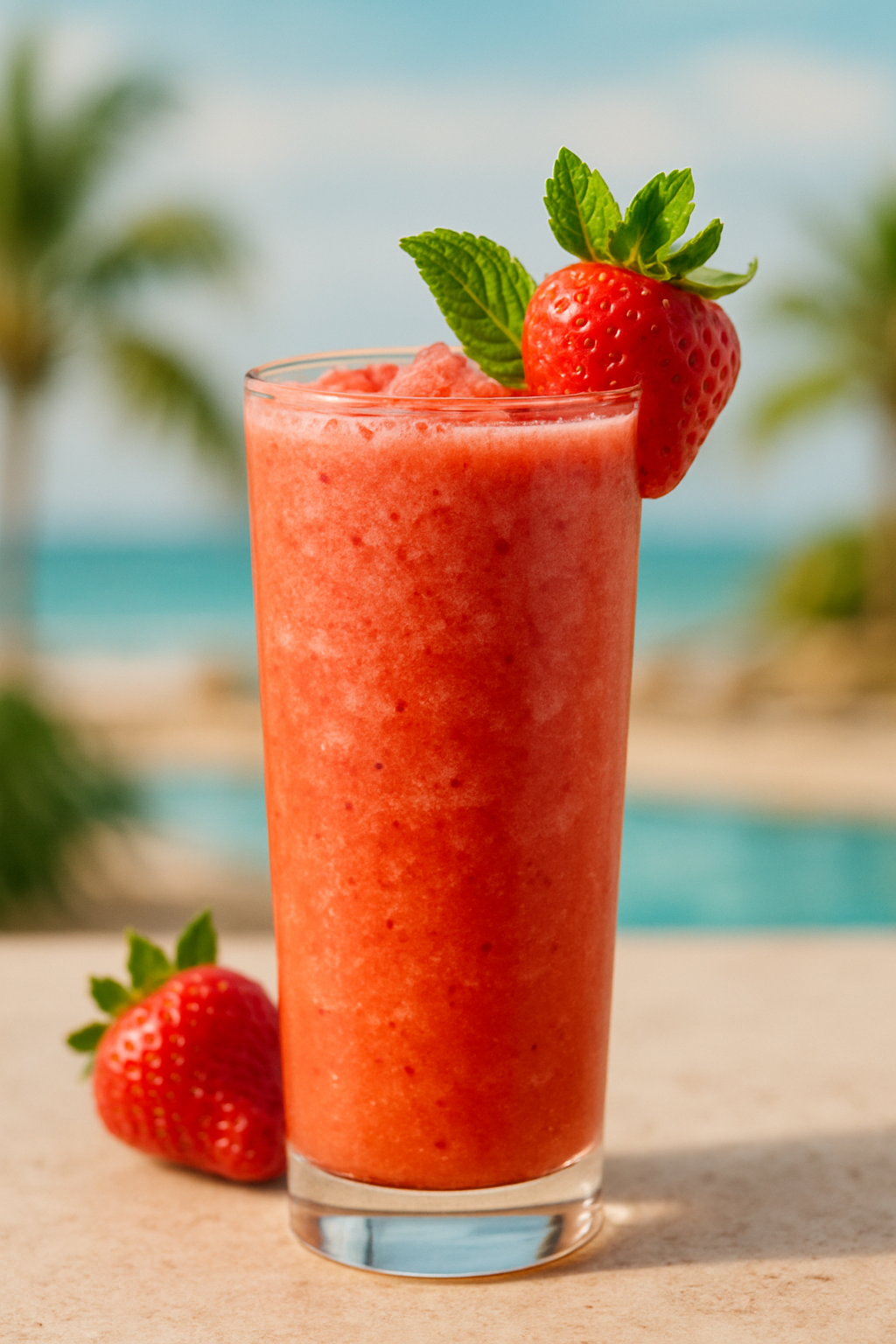 Batida de Morango: O Coquetel Cremoso Perfeito para o Verão 2 Cremosa Batida de Morango, um dos mais populares coquetéis brasileiros, servida em copo alto com morangos frescos e hortelã.