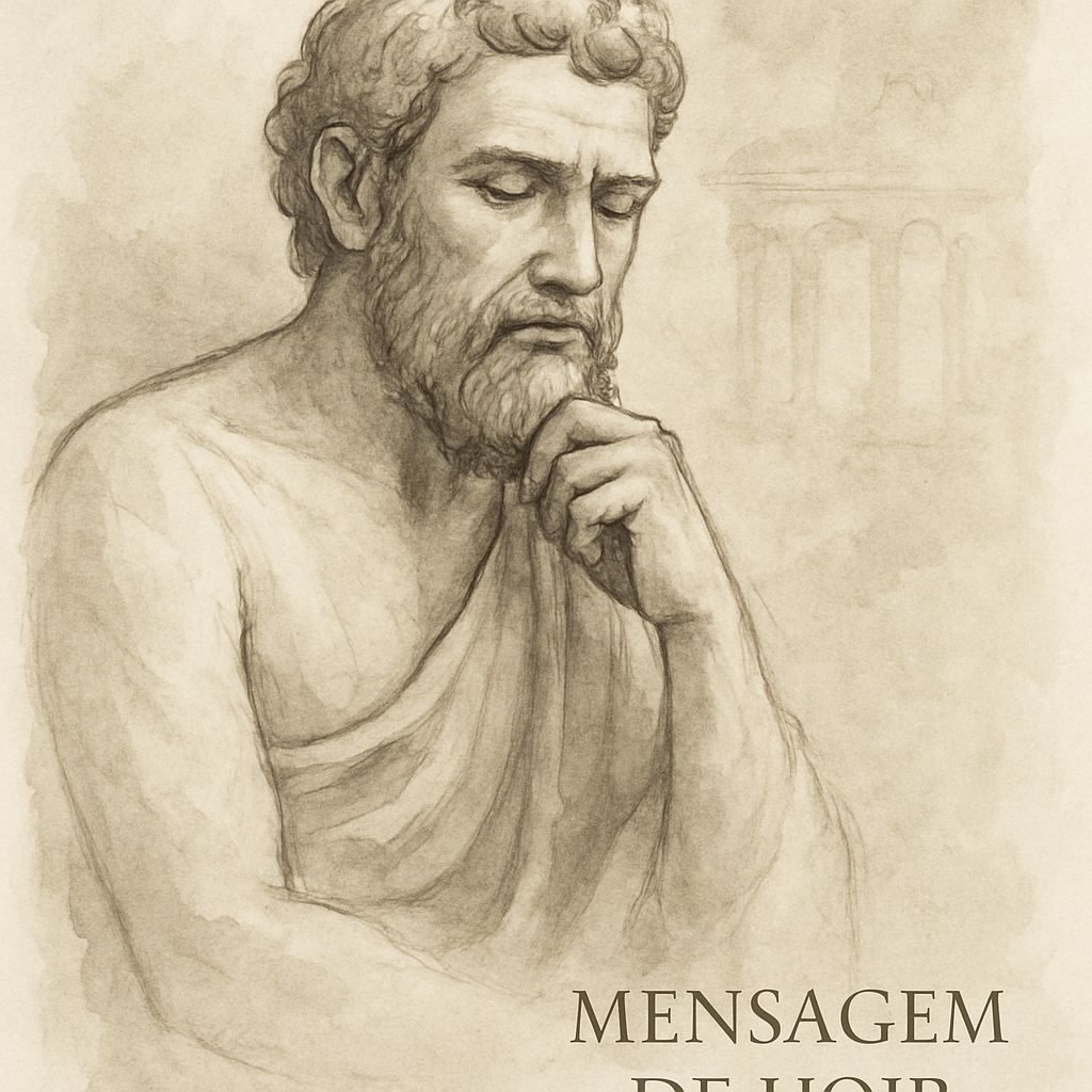 Frase estoica de Musônio Rufo: “Não é no luxo que a alma encontra paz, m...” – Mensagem de Hoje
