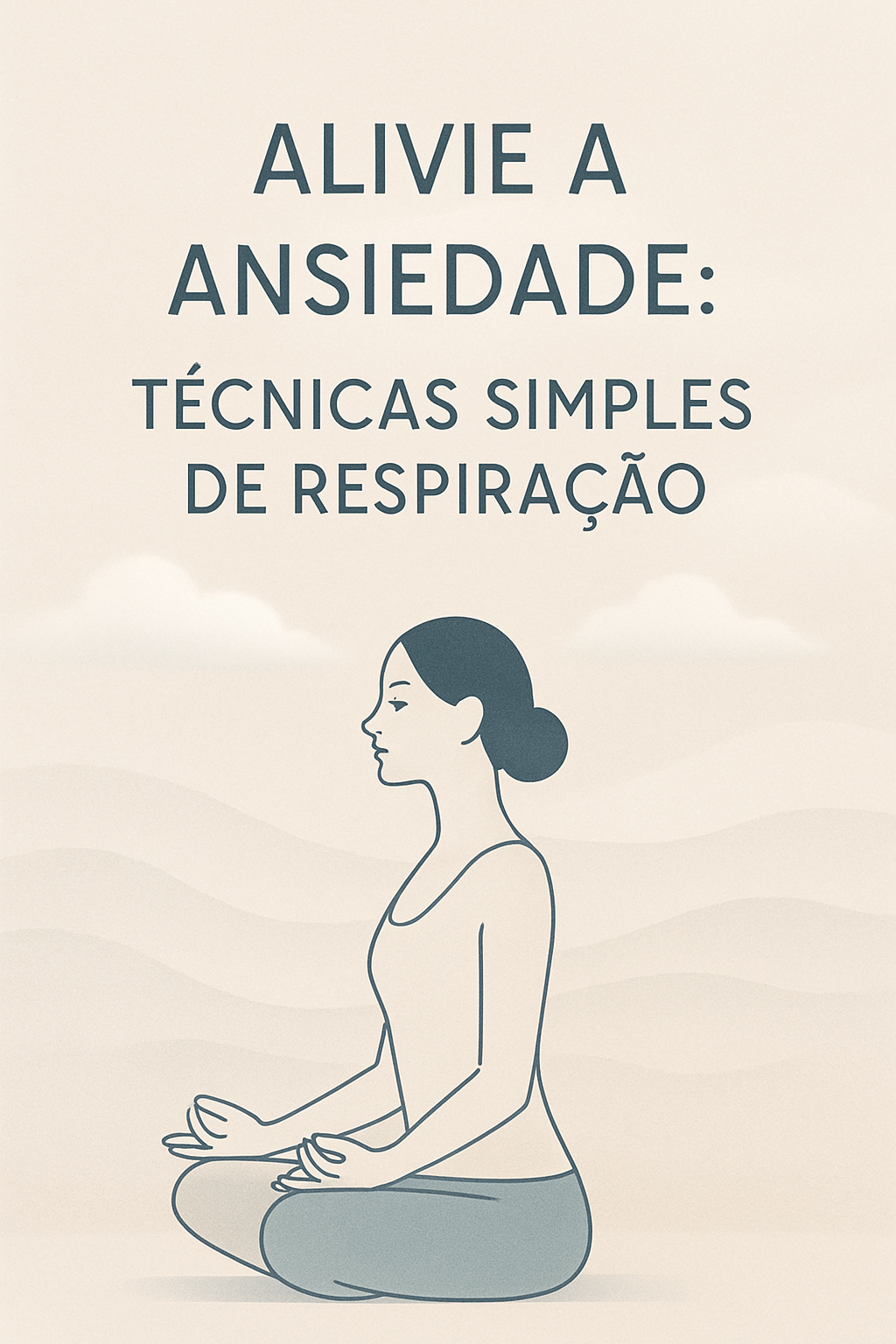 Uma pessoa em posição meditativa, respirando calmamente, com uma luz suave ao redor, simbolizando paz e alívio da ansiedade através da respiração.