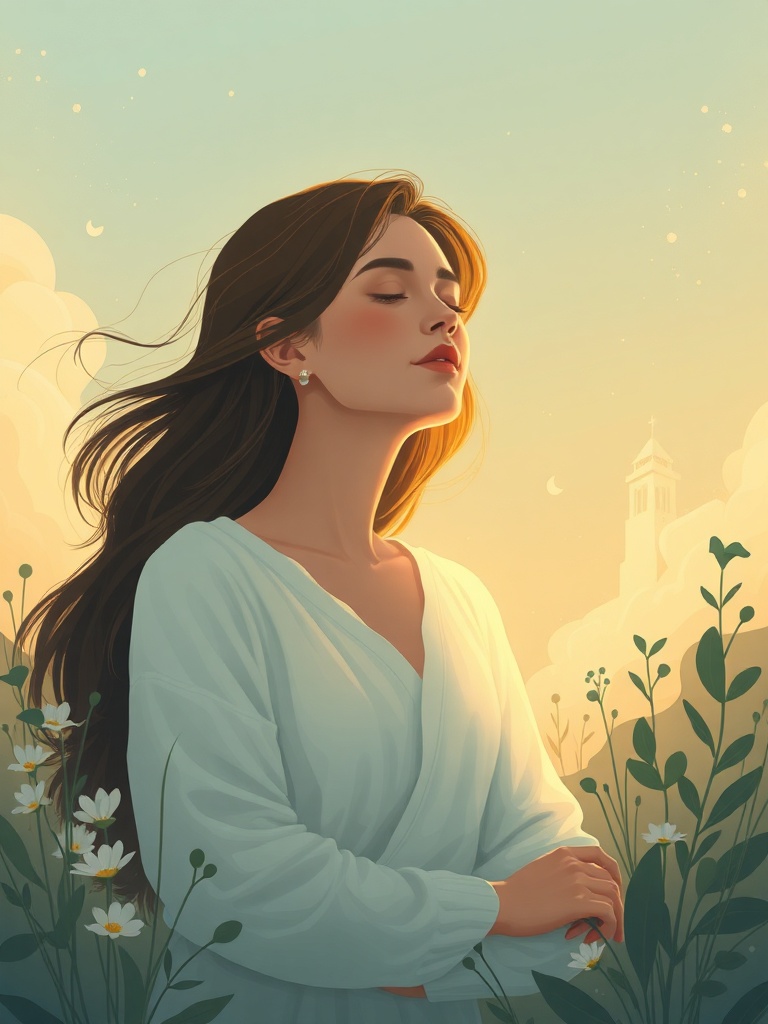 Ilustração de equilíbrio emocional para uma vida saudável